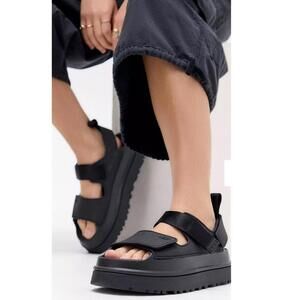 UGG Platform Sandals Black Goldenglow LIKE NEW GOTH UO Size 10 SOLD OUT RARE HTF